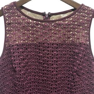 Ralph Lauren Burgundy Lace Detail Dress